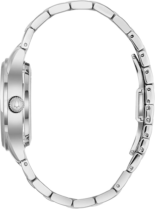Bulova Ladies' Classic Diamond 3-Hand Automatic in Stainless Steel, Mother-of-Pearl Dial and Open Aperture Dial