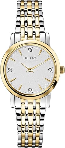 Bulova Classic Quartz Ladies Watch, Stainless Steel Diamond